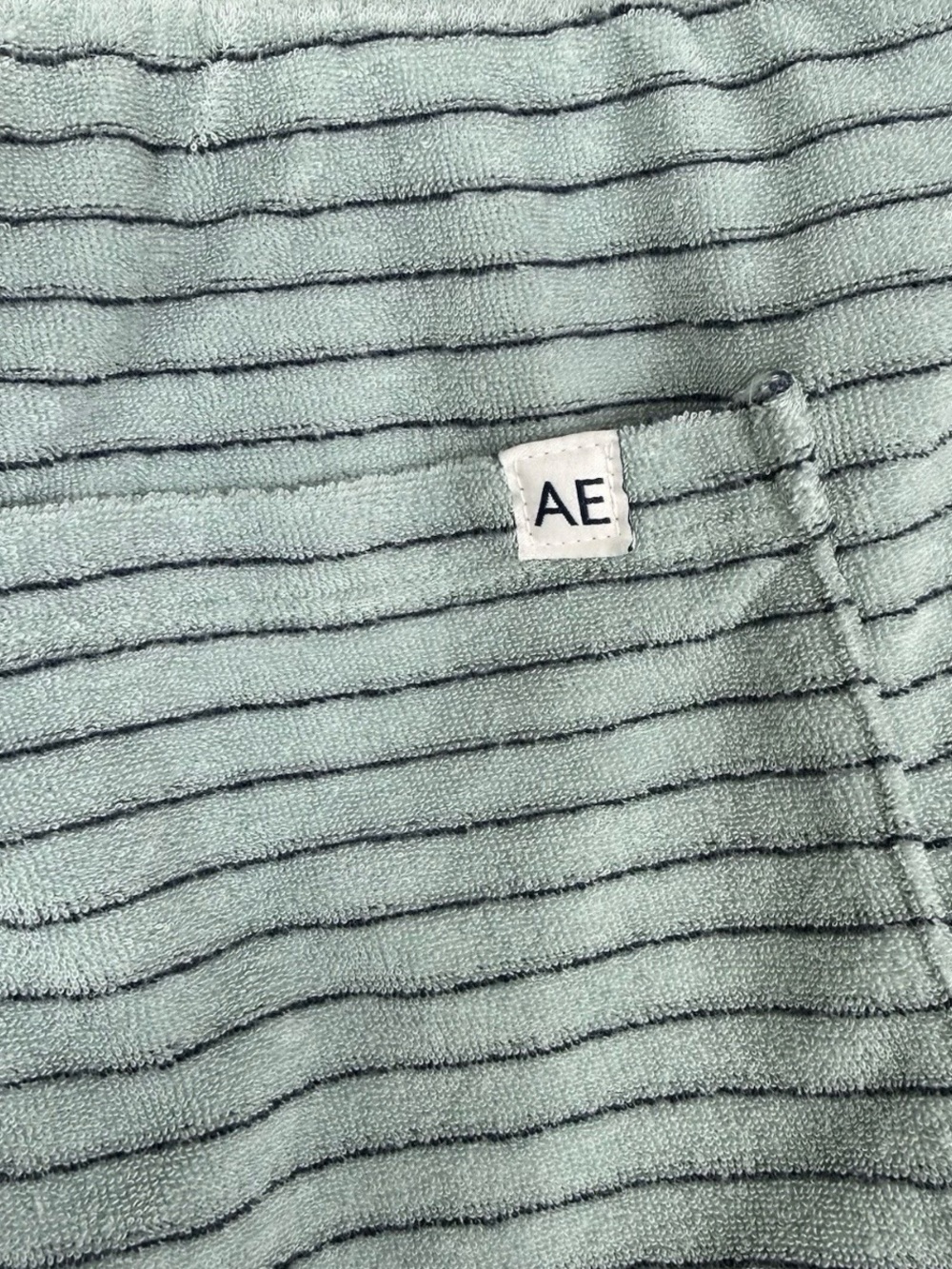 American Eagle Sofa Surfin Terry Striped Lounge Shorts Green Men’s Size XL - Picture 3 of 6